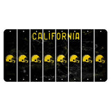 California Black Cut License Plate Strips (Set of 8) Football Helmet
