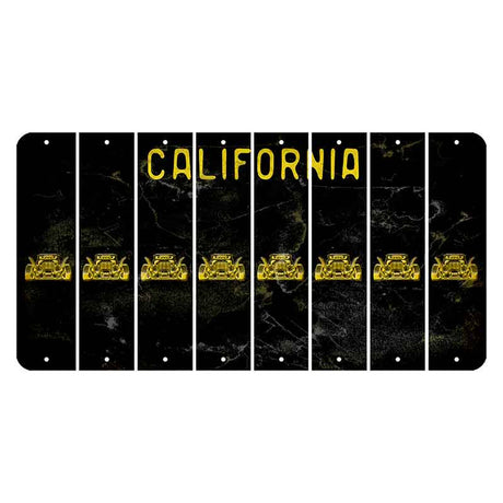 California Black Cut License Plate Strips (Set of 8) Hot Rod
