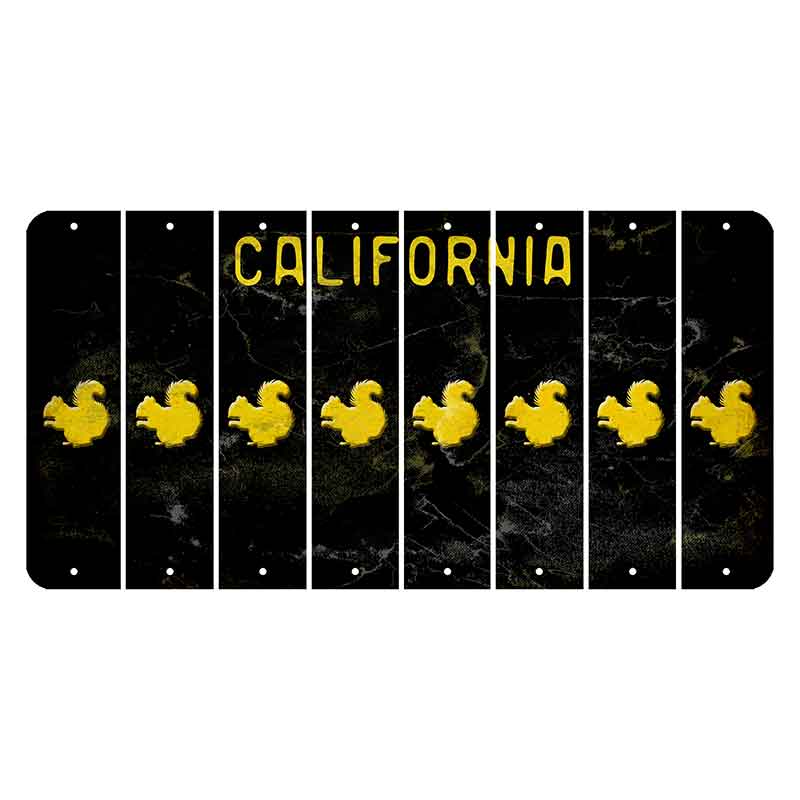 California Black Cut License Plate Strips (Set of 8) Spider