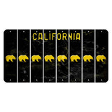 California Black Cut License Plate Strips (Set of 8) Bear