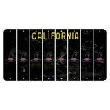 California Black Cut License Plate Strips (Set of 8) Wine Glass
