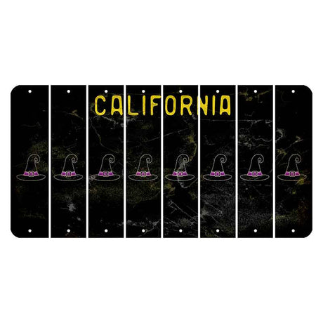 California Black Cut License Plate Strips (Set of 8) Wine Glass