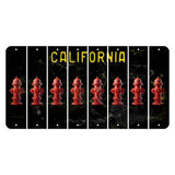 California Black Cut License Plate Strips (Set of 8) Fire Hydrant
