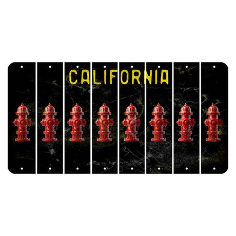 California Black Cut License Plate Strips (Set of 8) Fire Hydrant