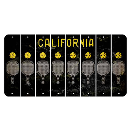 California Black Cut License Plate Strips (Set of 8) Pickleball