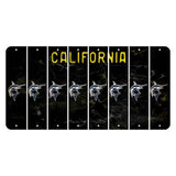 California Black Cut License Plate Strips (Set of 8) Sugar Skull