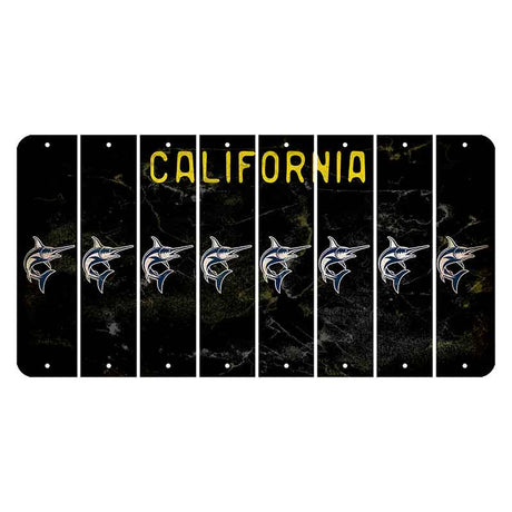 California Black Cut License Plate Strips (Set of 8) Sugar Skull
