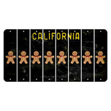 California Black Cut License Plate Strips (Set of 8) Gingerbread Man