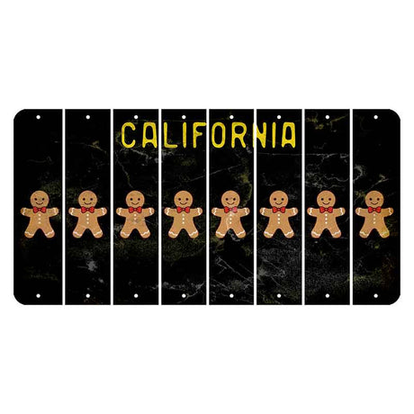California Black Cut License Plate Strips (Set of 8) Gingerbread Man