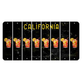 California Black Cut License Plate Strips (Set of 8) Cocktail