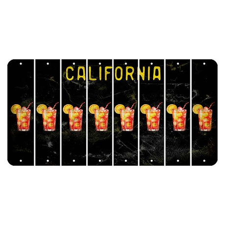 California Black Cut License Plate Strips (Set of 8) Cocktail