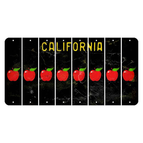 California Black Cut License Plate Strips (Set of 8) Apple