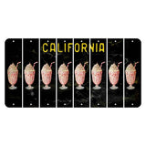 California Black Cut License Plate Strips (Set of 8) Milkshake