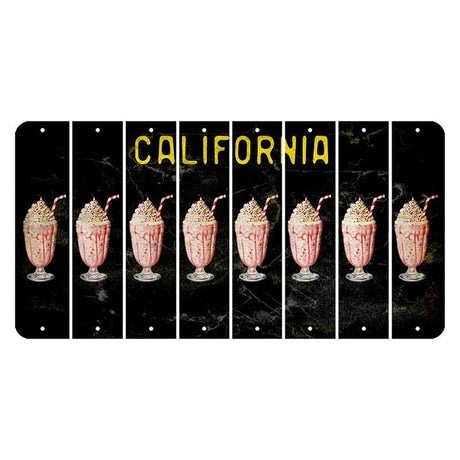 California Black Cut License Plate Strips (Set of 8) Milkshake