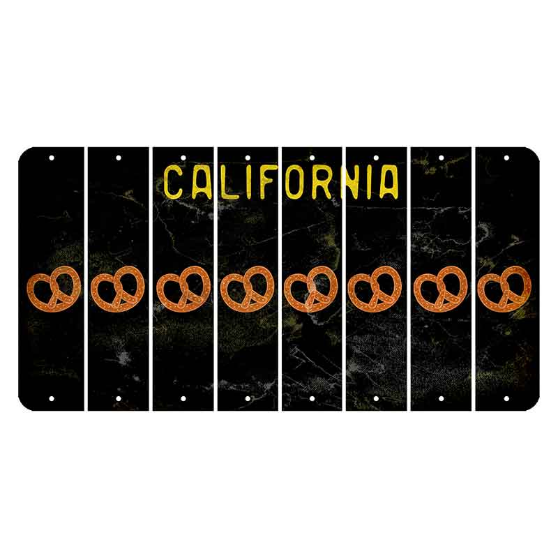 California Black Cut License Plate Strips (Set of 8) Pretzel
