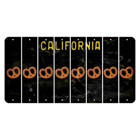 California Black Cut License Plate Strips (Set of 8) Pretzel