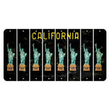 California Black Cut License Plate Strips (Set of 8) State Silhouette