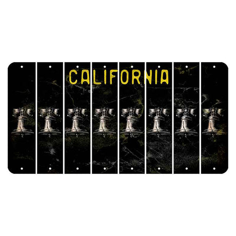 California Black Cut License Plate Strips (Set of 8) Liberty Bell