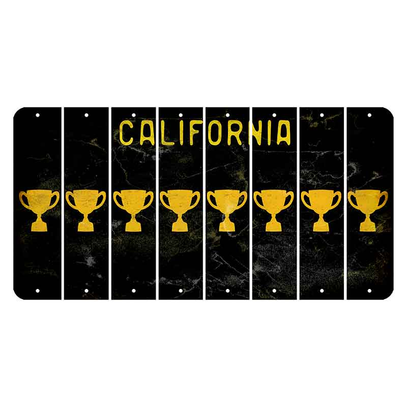 California Black Cut License Plate Strips (Set of 8) Train