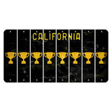 California Black Cut License Plate Strips (Set of 8) Train
