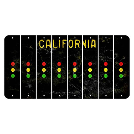 California Black Cut License Plate Strips (Set of 8) Tractor
