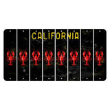 California Black Cut License Plate Strips (Set of 8) Lobster