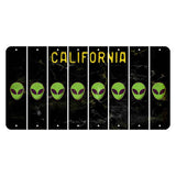 California Black Cut License Plate Strips (Set of 8) Alien