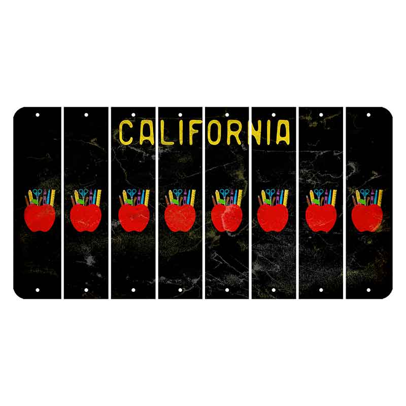 California Black Cut License Plate Strips (Set of 8) Swordfish