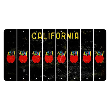 California Black Cut License Plate Strips (Set of 8) Swordfish
