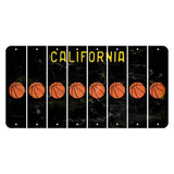 California Black Cut License Plate Strips (Set of 8) Basketball
