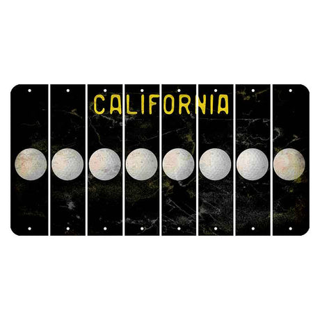 California Black Cut License Plate Strips (Set of 8) Golfball