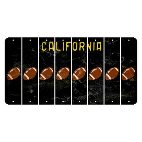 California Black Cut License Plate Strips (Set of 8) Football