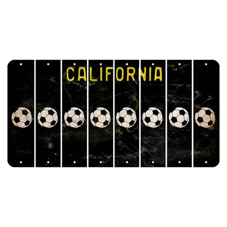 California Black Cut License Plate Strips (Set of 8) Snowman
