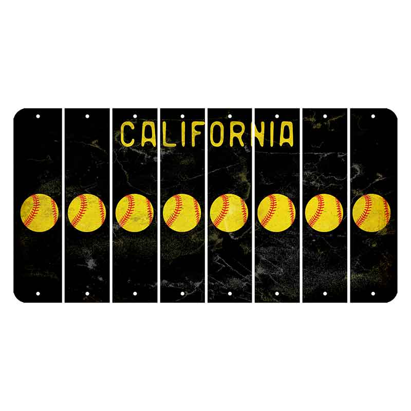 California Black Cut License Plate Strips (Set of 8) Soccer Player