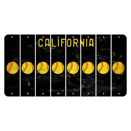 California Black Cut License Plate Strips (Set of 8) Soccer Player