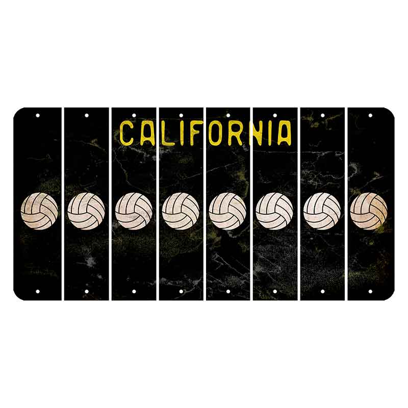 California Black Cut License Plate Strips (Set of 8) Trophy