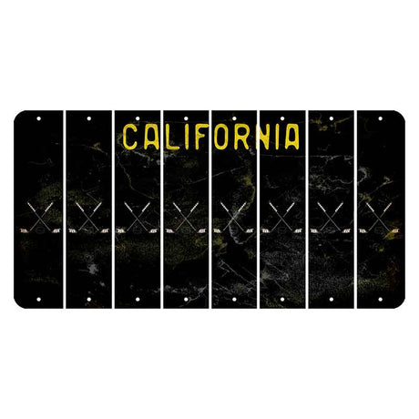California Black Cut License Plate Strips (Set of 8) Hockey