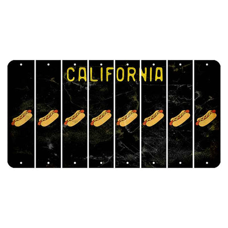 California Black Cut License Plate Strips (Set of 8) Hotdog