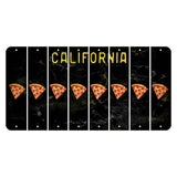 California Black Cut License Plate Strips (Set of 8) Pizza
