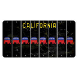 California Black Cut License Plate Strips (Set of 8) Republican