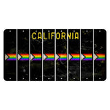 California Black Cut License Plate Strips (Set of 8) LGBTQ Flag
