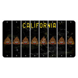 California Black Cut License Plate Strips (Set of 8) Emoji - Poop