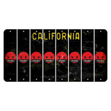 California Black Cut License Plate Strips (Set of 8) Emoji - Pissed