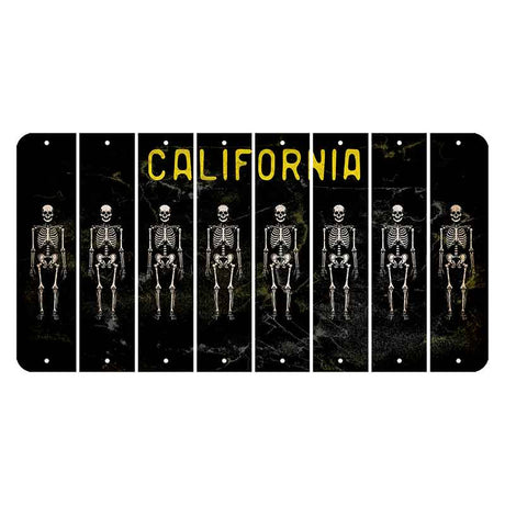 California Black Cut License Plate Strips (Set of 8) Skeleton