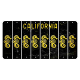 California Black Cut License Plate Strips (Set of 8) Seahorse