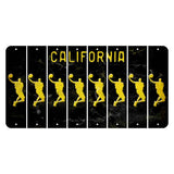 California Black Cut License Plate Strips (Set of 8) Basketball Player