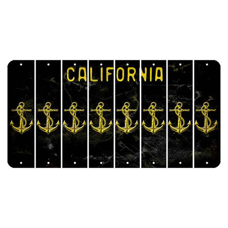 California Black Cut License Plate Strips (Set of 8) Boat Anchor