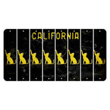 California Black Cut License Plate Strips (Set of 8) Cat