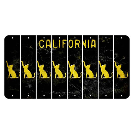 California Black Cut License Plate Strips (Set of 8) Cat