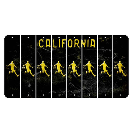 California Black Cut License Plate Strips (Set of 8) Soccerball